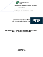 Importância da Matemática em Ciências Biológicas