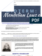 Lesson 1: Mendelian Laws of Inheritance: Midterm: Week 1