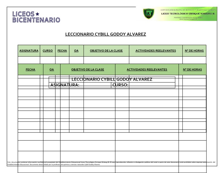 FORMATO LECCIONARIO | PDF