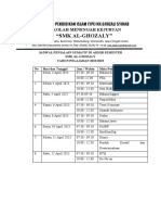 JADWAL UJIAN AKHIR SEMESTER SMK AL-GHOZALY 2022/2023