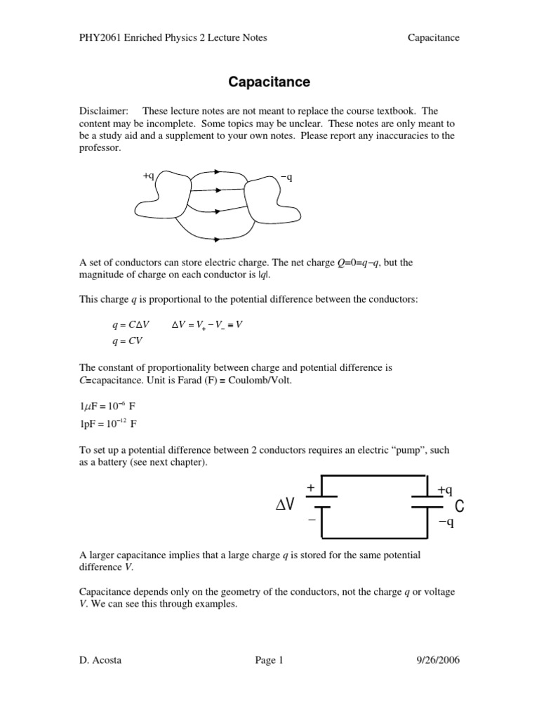 Capacitance | PDF