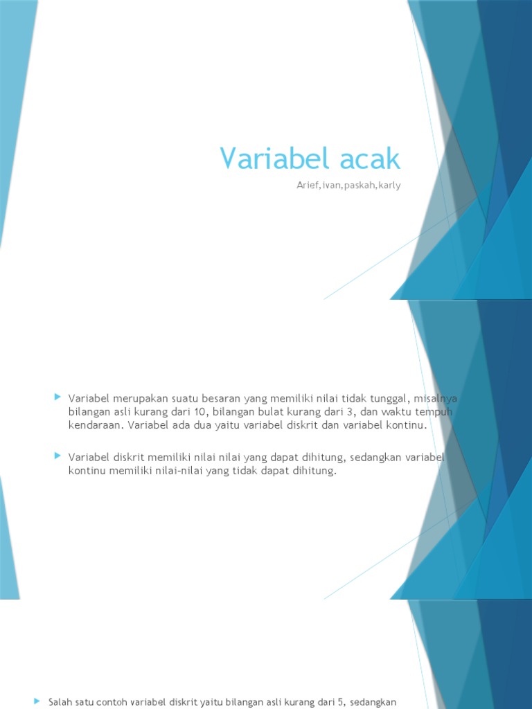 Variabel Acak dan Contoh Soal | PDF | Metode & Bahan Ajar