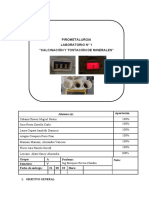 Pirometalurgia Laboratorio #1 "Calcinación Y Tostación de Minerales"