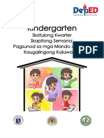 Kindergarten: Ikatulong Kwarter Ikapitong Semana: Pagsunod Sa Mga Mando Alang Sa Kaugalingong Kaluwasan