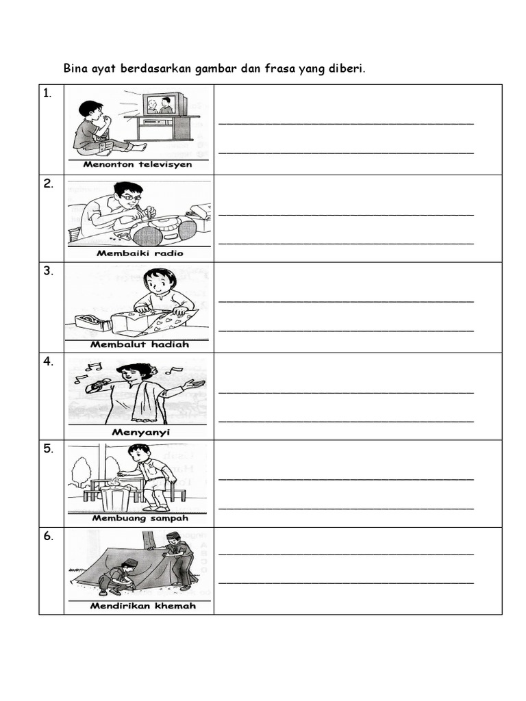 Bina Ayat Berdasarkan Gambar Dan Frasa Yang Diberi | PDF