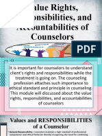 Value Rights, Responsibilities, and Accountabilities of Counselors