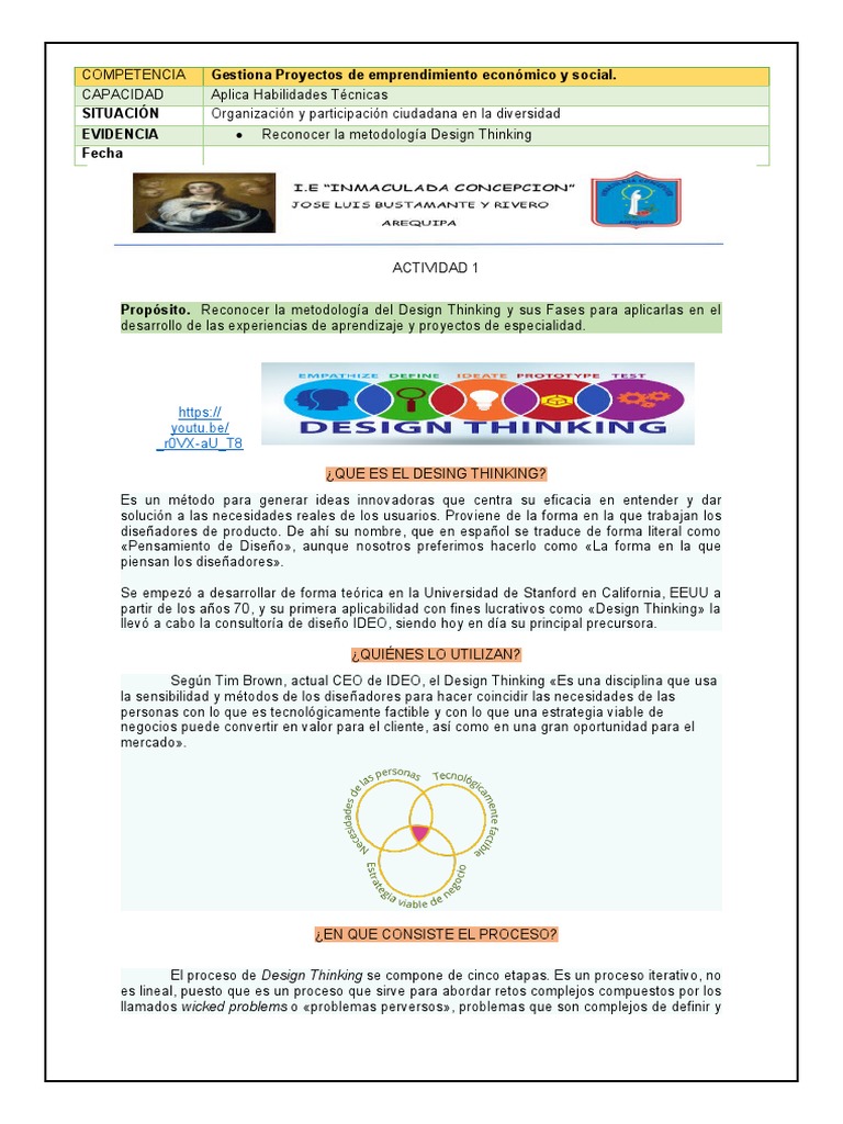 Metodología Design Thinking en Proyectos | PDF | El pensamiento de ...