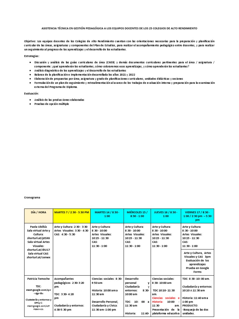 AT GESTIÓN PEDAGÓGICA BIAE 2023 Reformulada Calend | PDF | Plan de ...