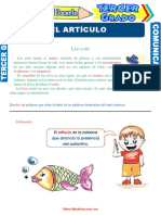 Contracción y Concordancia Del Artículo para Tercer Grado de Primaria