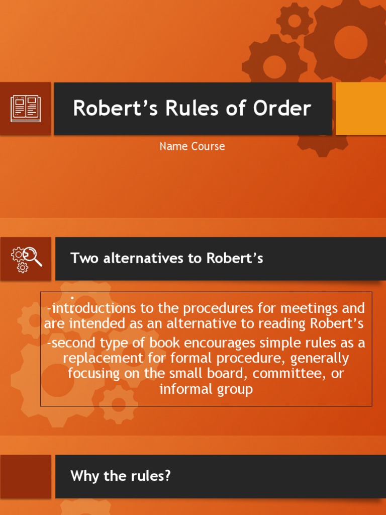 Robert S Rules of OrderPart 1 PDF Parliamentary Procedure