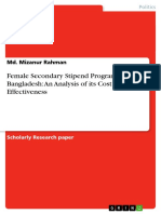 Female Secondary Stipend Program in Bangladesh:An Analysis of Its Cost Effectiveness