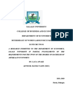 Factors Determining Women's Labor Force Participation in Fiche Town