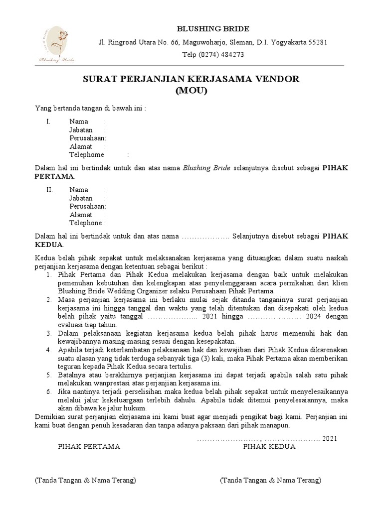 Mou Vendor Contracting Draft | PDF