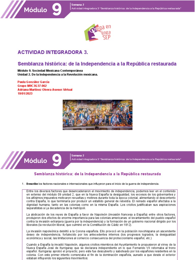 Modulo 9 Actividad Integradora | Descargar gratis PDF | México | España
