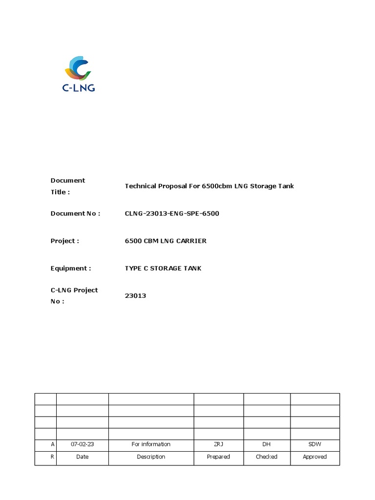 Document title technical proposal for 6500cbm lng storage tank pdf