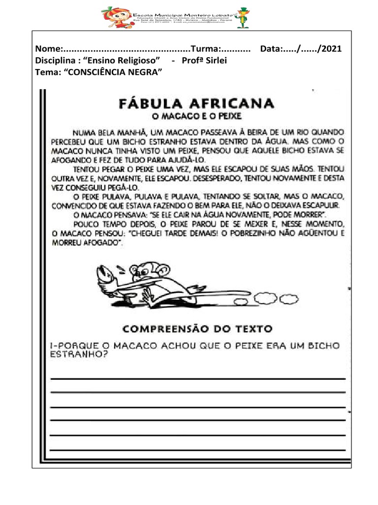 Fábula Africana 4 Ano | PDF