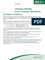 Exemption Guidelines Critical Businesses Worker RoA Directions