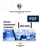 Informe Experimental de Química 2022-2023: Unidad Educativa Miguel Ángel León Pontón