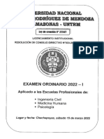 Examen de Admision Ordinario 2022-I 19-03-2022