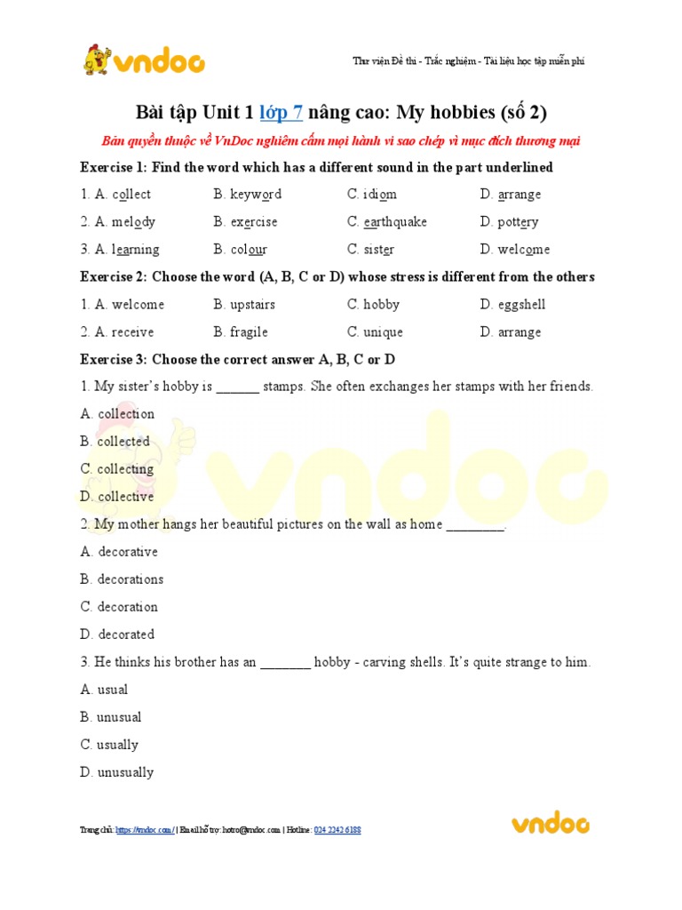 Skills 2 Unit 1 Lop 7