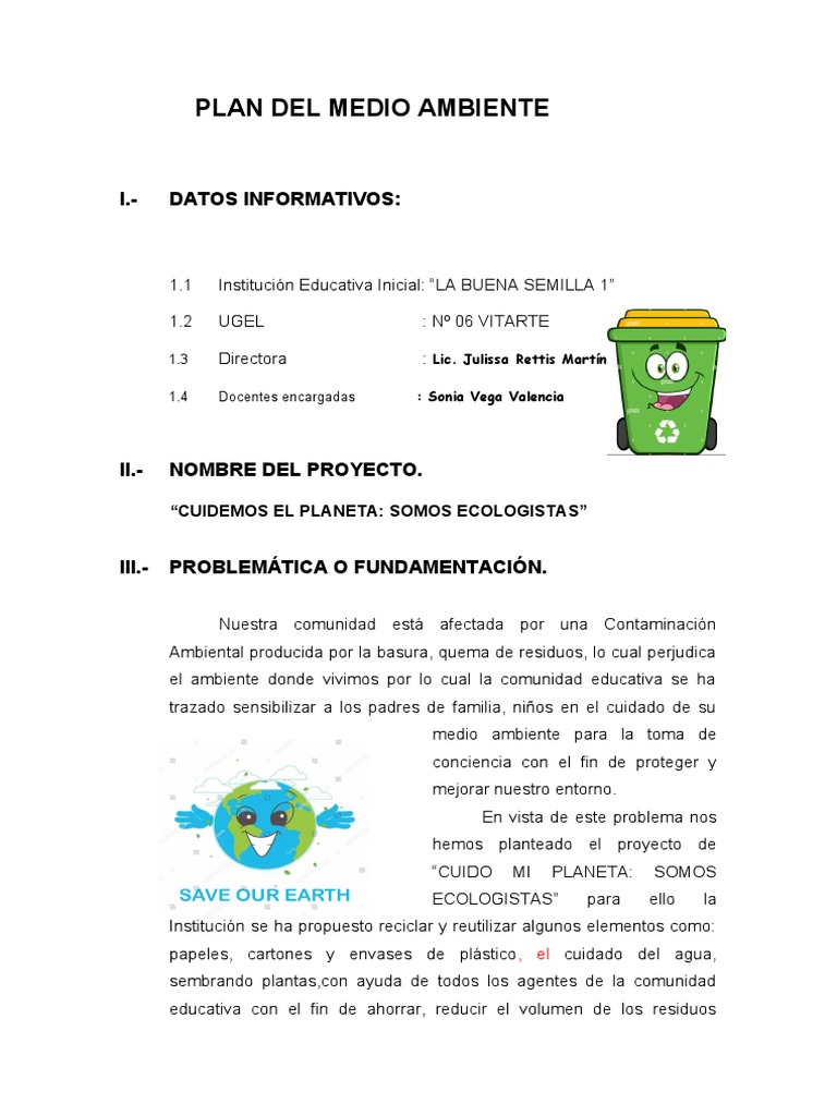 Plan Del Dia Del Medio Ambiente 2023 | PDF | Residuos | Reciclaje