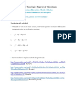 Actividad 8 Ecuaciones Diferenciales de Segundo Orden - Coeficientes Constantes