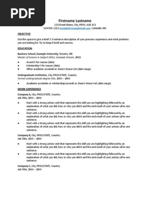 Canada Professional Resume Blank Template.docx