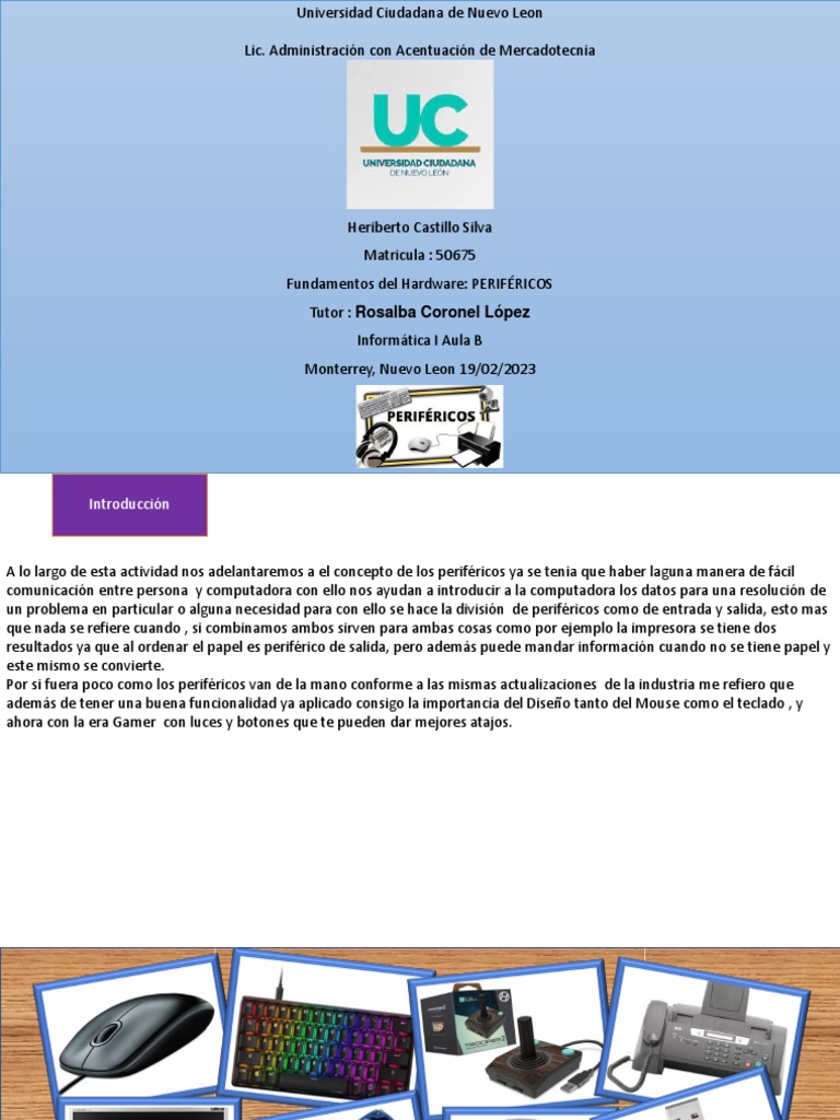 Fundamentos Hardware | PDF | Periférico | Hardware de la computadora