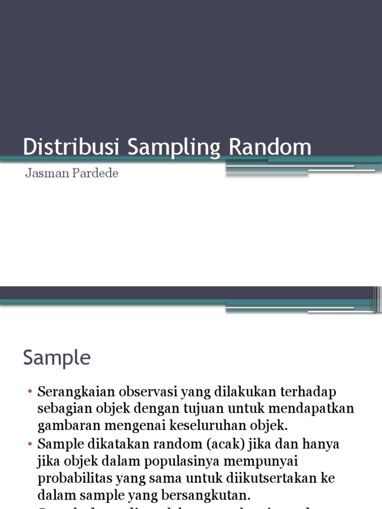 Bab 8. Distribusi Sampling Random | PDF