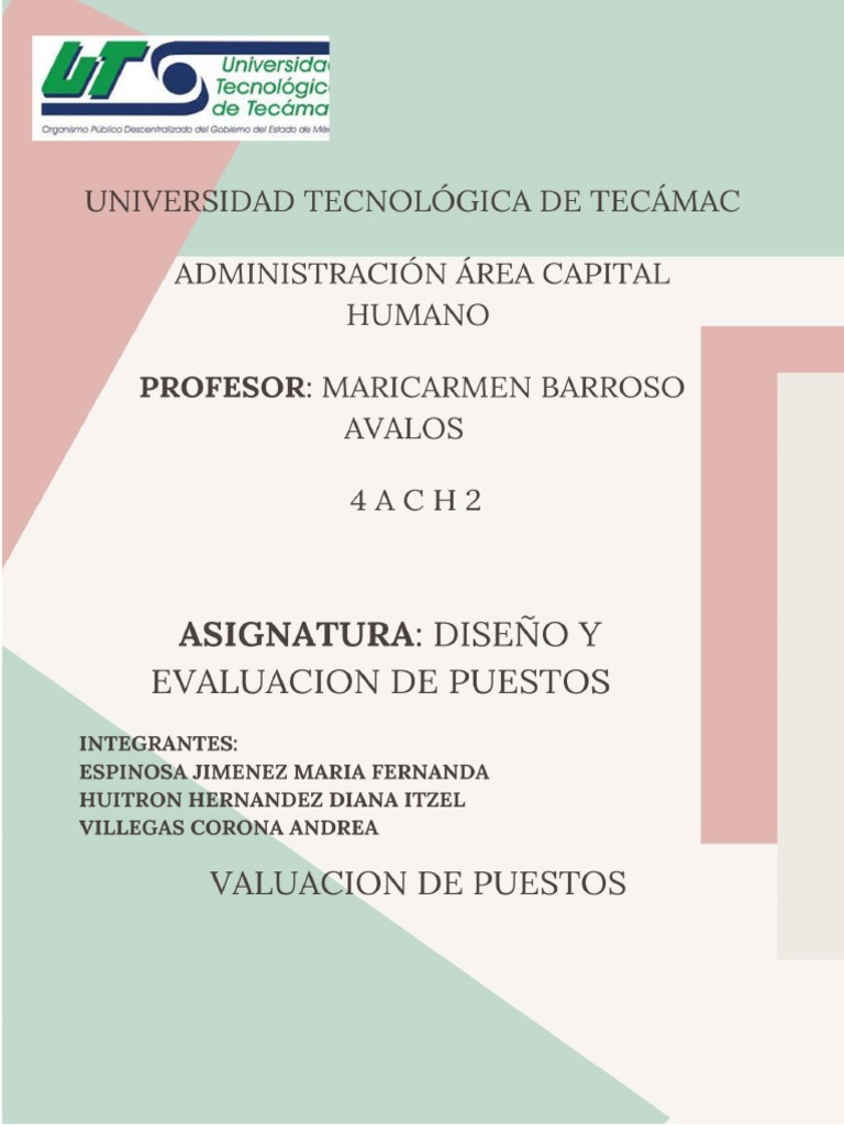 Manual de Valuacion de Puestos 3 Parcial | PDF | Salario | Gestión de ...