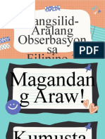 Pangsilid-Aralang Obserbasyon Sa Filipino 3