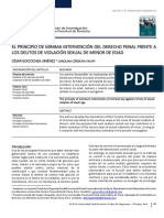 El Principio de Mínima Intervención Del Derecho Penal Frente A Los Delitos de Violación Sexual de Menor de Edad