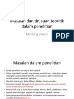 Masalah Dan Tinjauan Teoritik Dalam Penelitian: Mamang Efendy