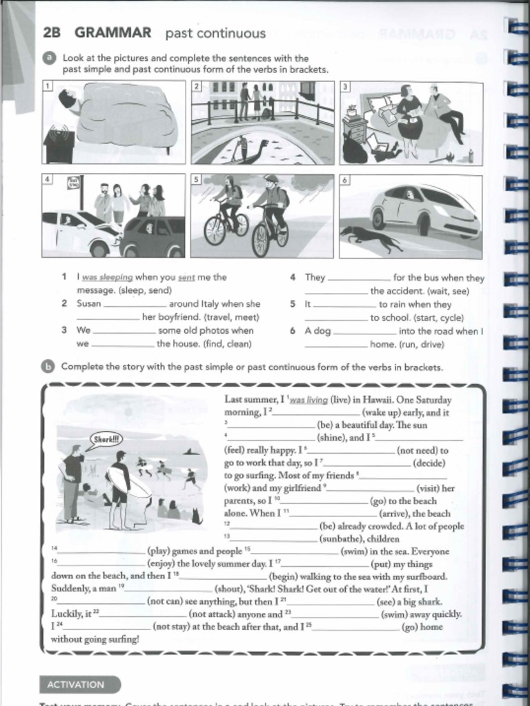 Past Continuous Exercises | PDF