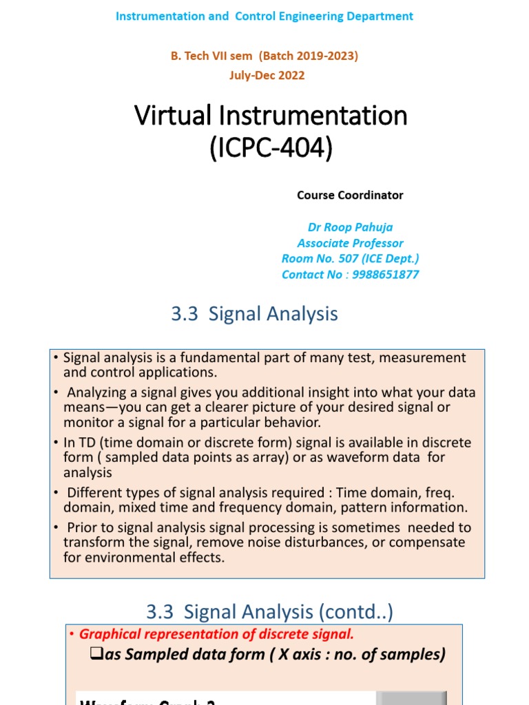 Signal Analysis Techniques in Virtual Instrumentation | PDF | Data ...