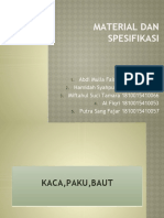 MATERIAL DAN SPESIFIKASI KACA,PAKU,BAUT