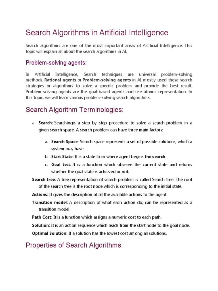 Search Algorithms in Artificial Intelligence | PDF | Applied ...