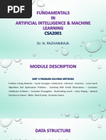 Fundamentals IN Artificial Intelligence & Machine Learning CSA2001