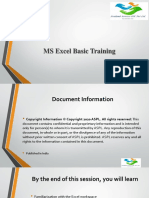 MS Excel Basic Training