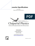 Accessories Specifications: For Use With Chaparral Physics Infrasound Sensors