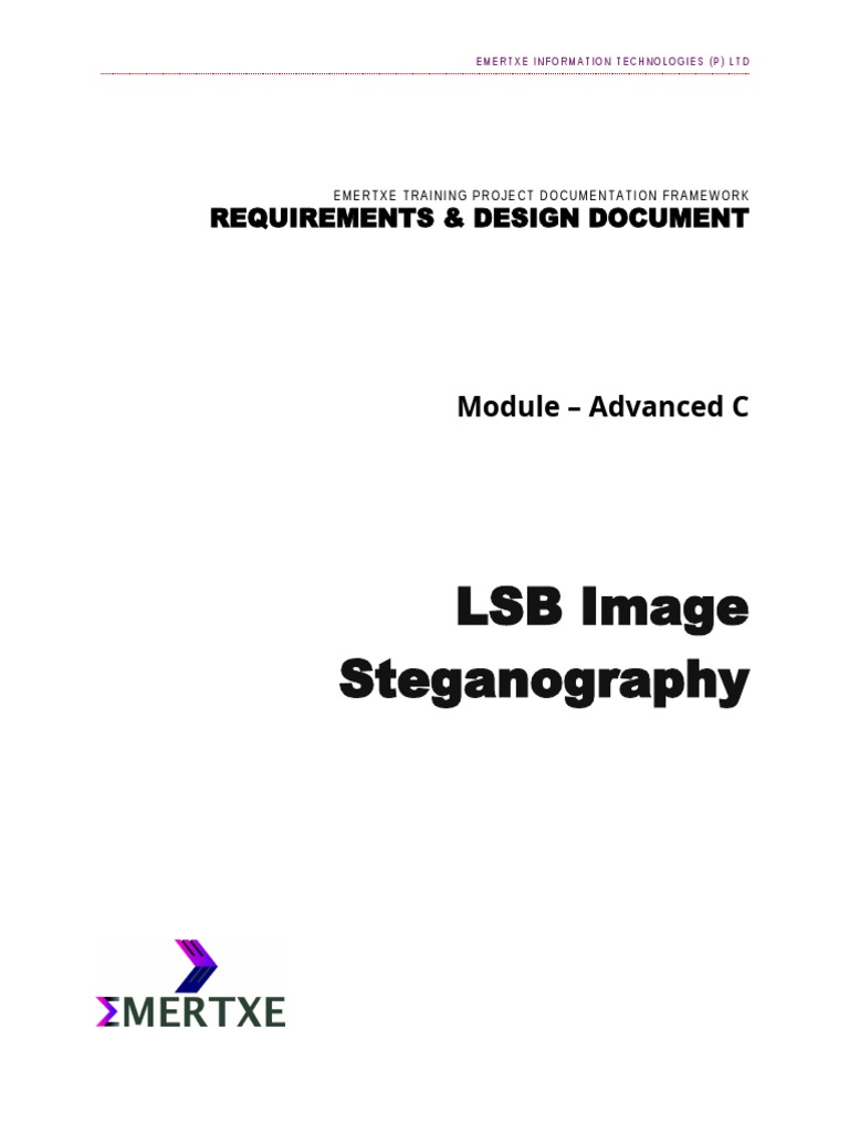 Advanced image steganography requirements and design documentation for