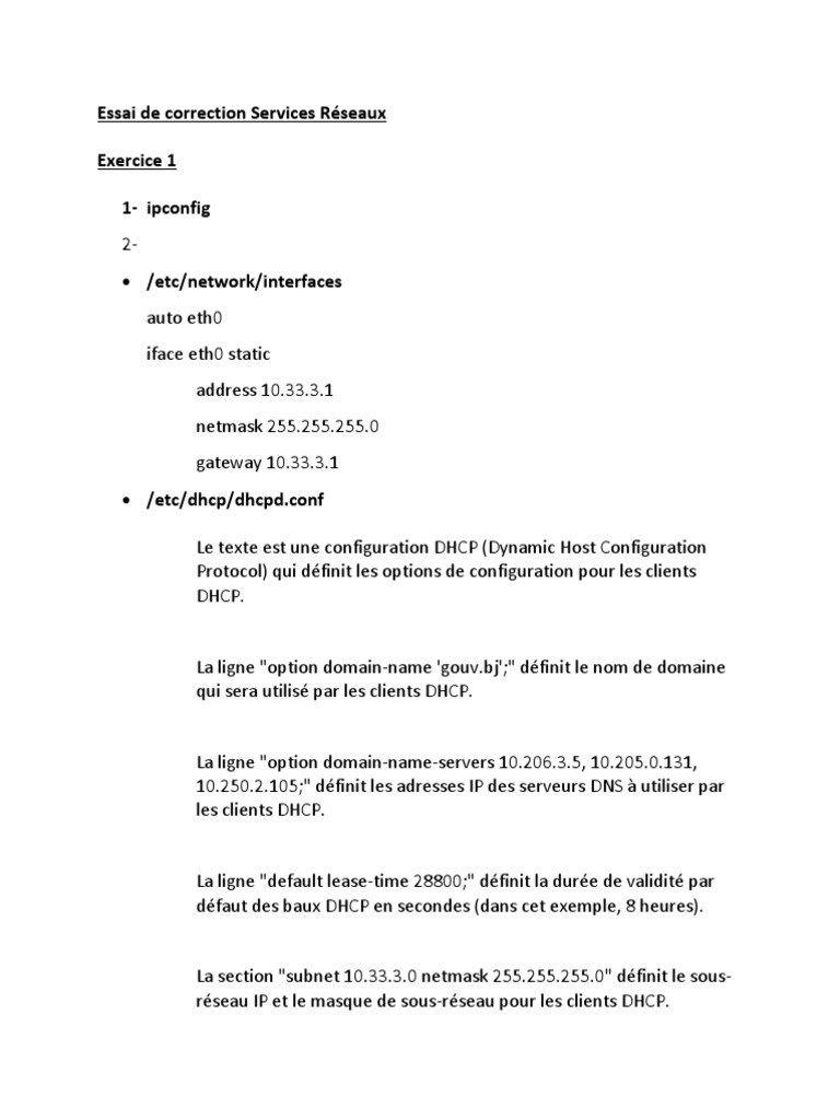 Configuration DHCP et Analyse DNS | PDF | Système de noms de domaines ...