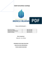 Makalah Komunikasi Sosiologi: Aria Surya Prana 44221010187 Muhammad Alif Khatami 44221010187 Aulia Dwi Zahra 44221010176