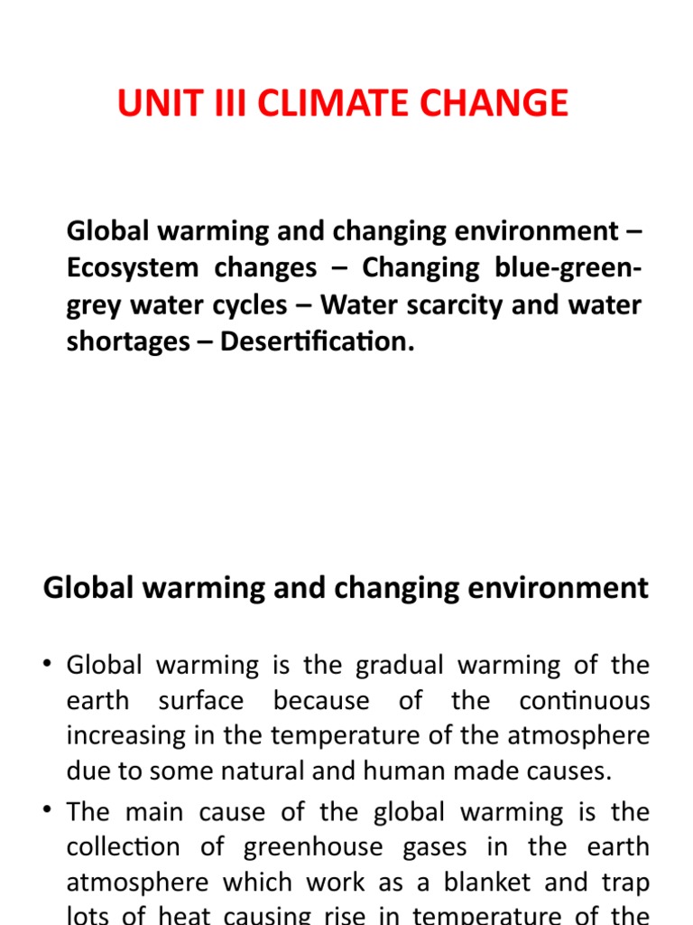 Climate Change Pdf Water Scarcity Water
