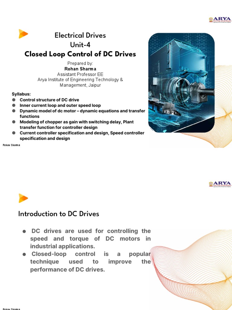 Closed Loop Control of DC Drives Electrical Drives PDF Control