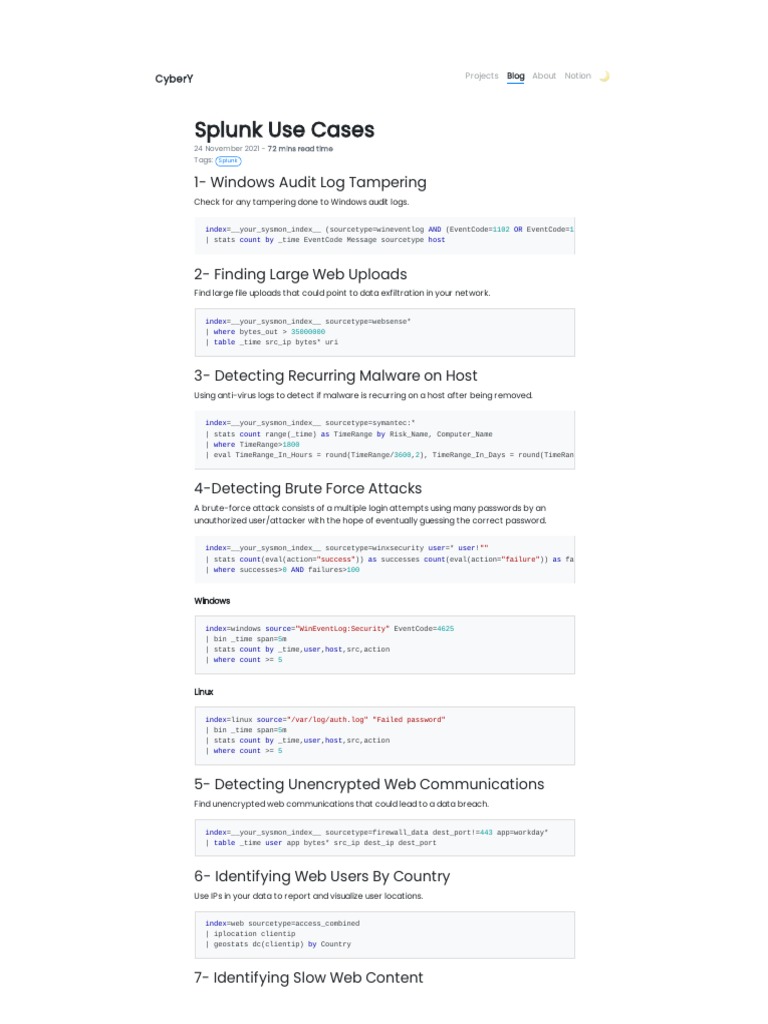 Splunk Use Cases for Cybersecurity | PDF | Windows Registry | Command ...