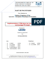 Projet de Fin D'Etudes: Implémentation LTPM Dans Les Machines de Surmoulage PU Isojet