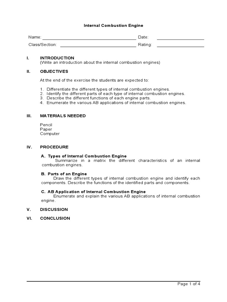 Lab-Exercise-1-Internal Combustion Engine | PDF | Art | Computers