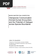 Interspecies Communication: Animal-Human Encounters and The Potential of Dialogue Across Species Boundaries