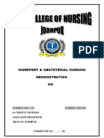 Midwifery & Obstetrical Nursing Demonstration ON: Submitted To-Submitted by